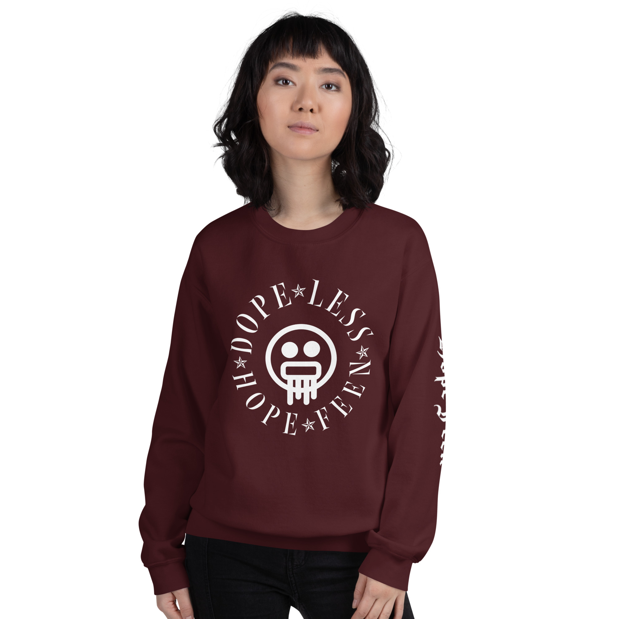 unisex-crew-neck-sweatshirt-maroon-front-656d13ec43787.jpg